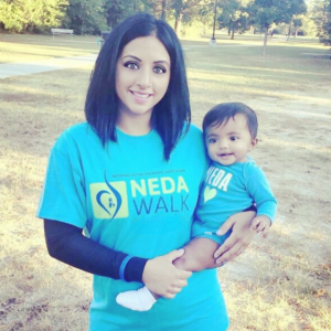 Priya with baby at NEDA walk
