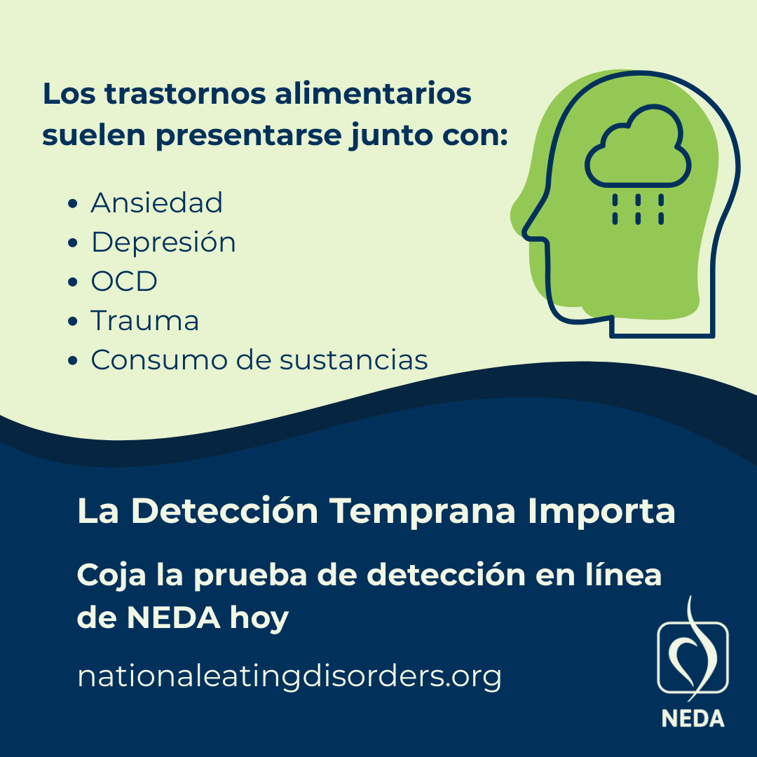 Los trastornos alimentarios suelen presentarse junto con: Ansiedad Depresión OCD Trauma Consumo de sustancias