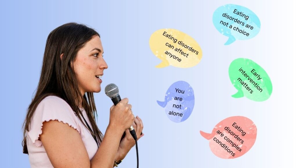 Woman raising awareness about eating disorder