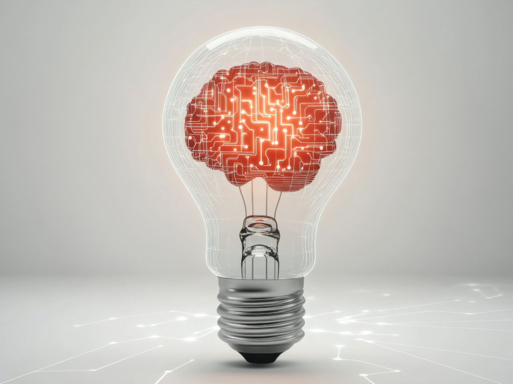 Lightbulb with brain