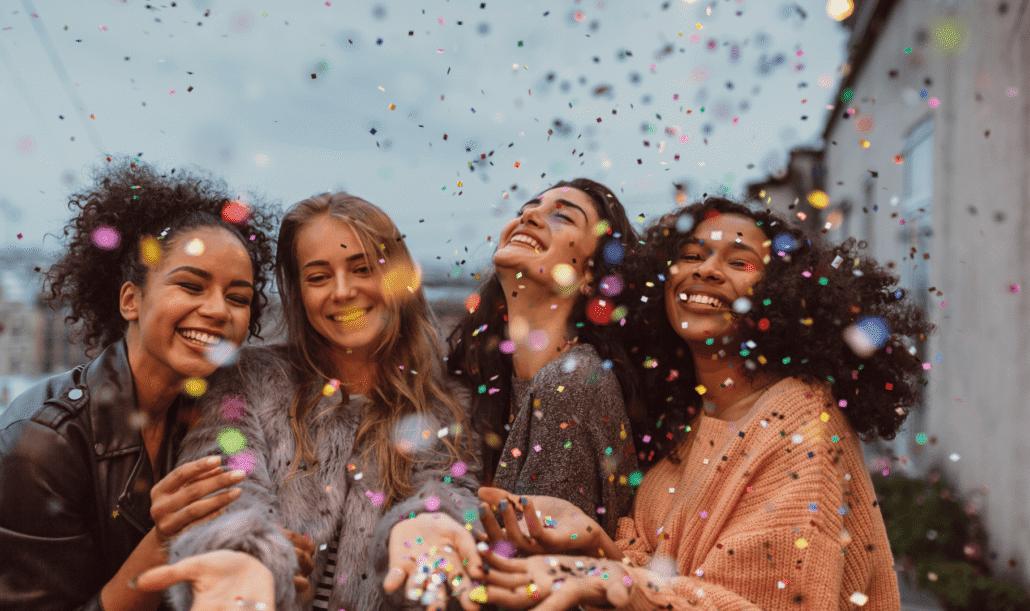 Group of friends enjoying life and recovery from anorexia